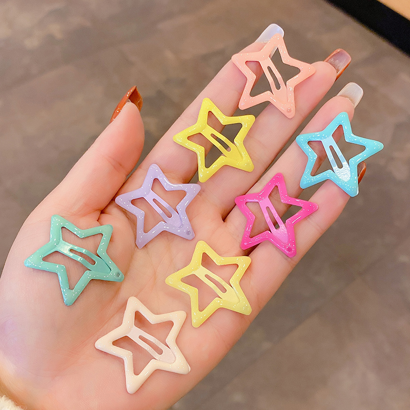 星星儿童发夹女夹子头饰发卡可爱bb夹彩色小号五角星侧边刘海卡子