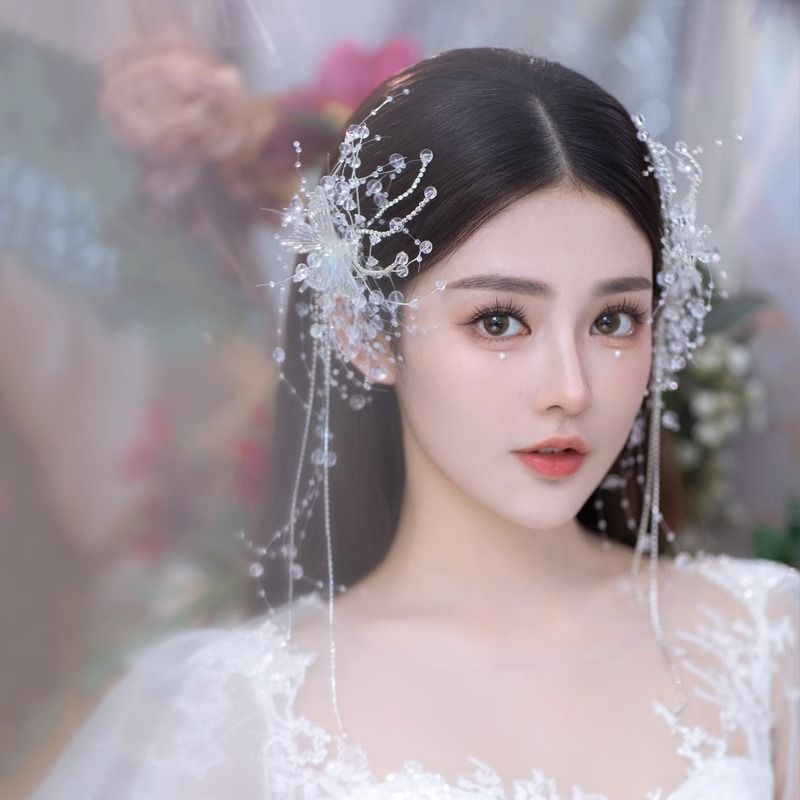 精灵发饰手工流苏对夹幻彩蝴蝶唯美人鱼公主配饰