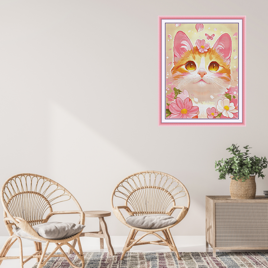 NKF2024年新款十字绣年轻人喜欢的动物唯美的猫唯美家居卧室装饰