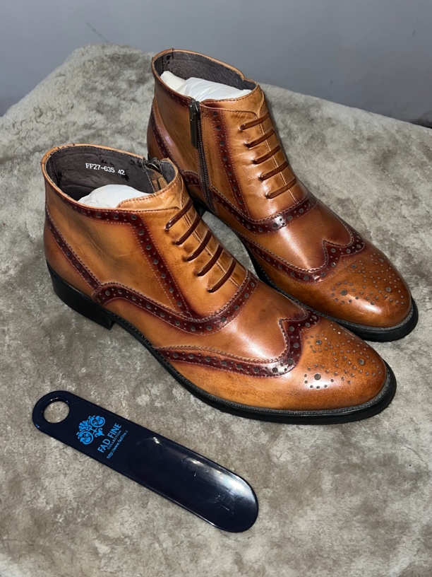 【非图片款！扣号链接，请勿盲目下单】高邦男皮鞋头层牛皮主播靴子