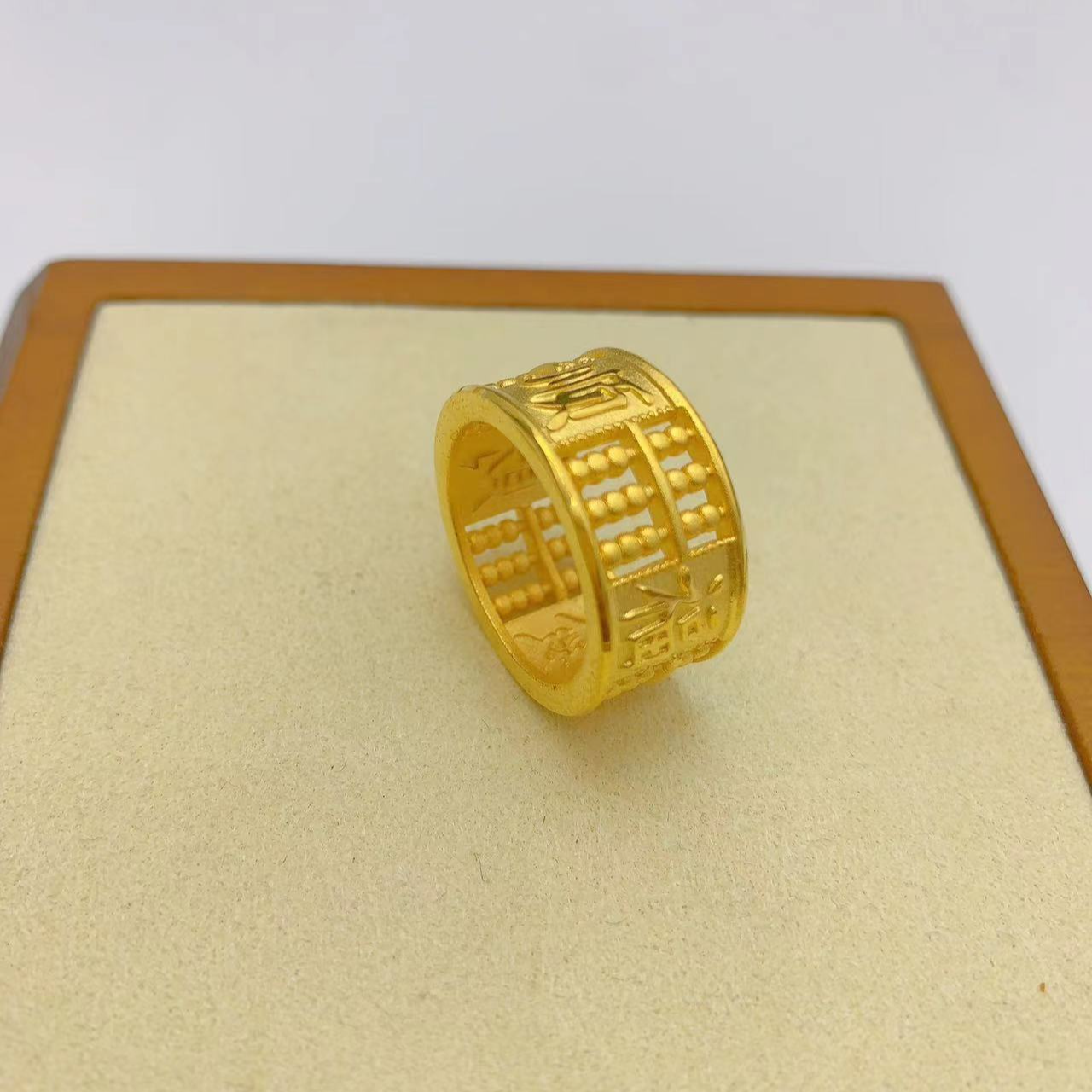 精工古法男款算盘戒指时尚  19.5