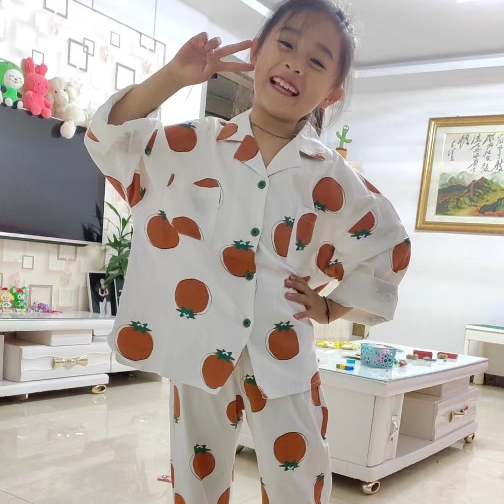 【楠宝】亲子睡衣男童女童春秋冬长袖大童款卡通家居服微瑕疵336