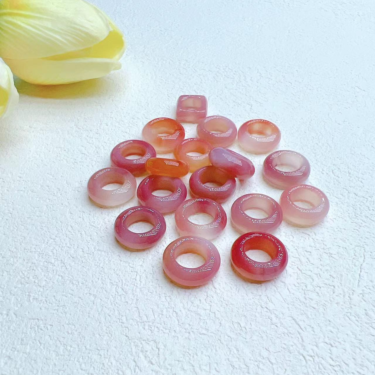 非金属仿水晶戒指 网红迷你可爱粉色甜美风戒指单圈百搭跑环