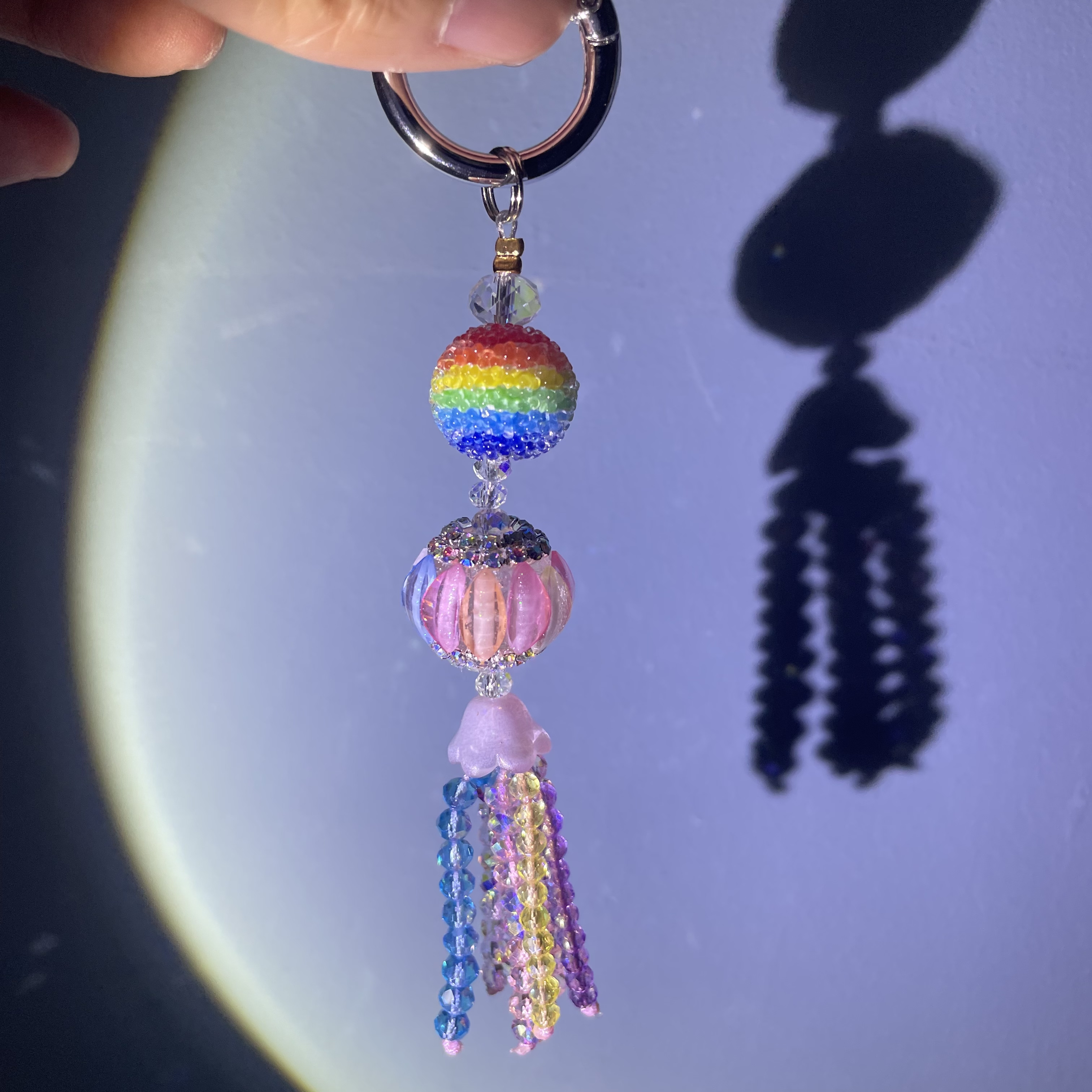 编织彩色灯笼流苏手机坠C942