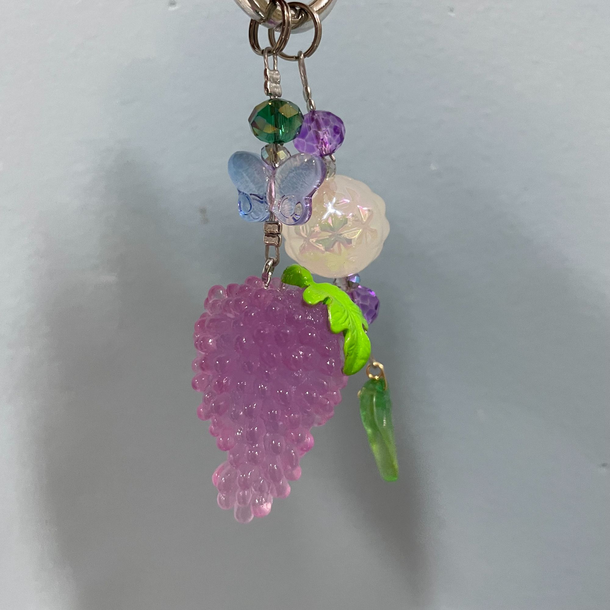 夜光紫色提子手机坠D240