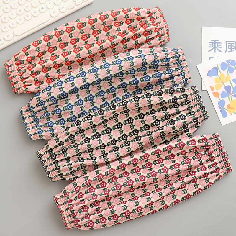 2023新款加长丝绒碎花套袖厨房家用防脏小清新袖套女耐磨防污工作