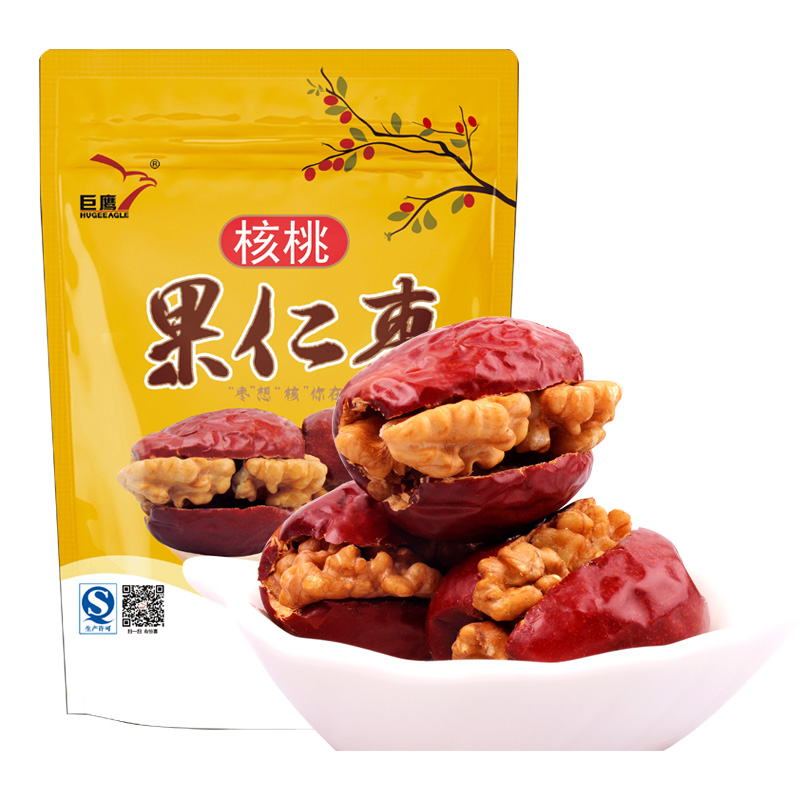 巨鹰果仁枣260g 陕西特产零食 红枣夹核桃仁加大枣独立真空小包装