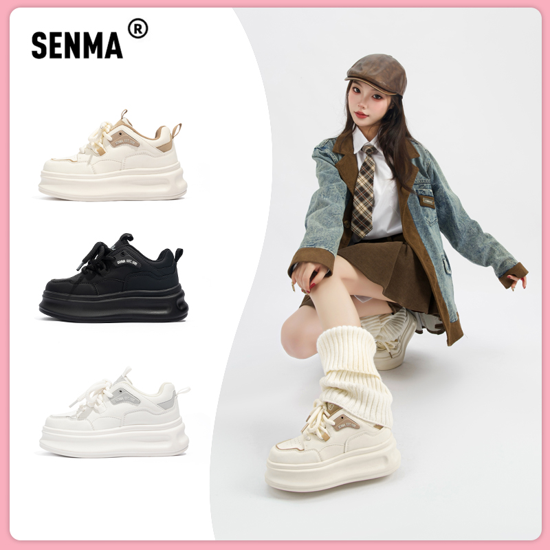 SENMA/森马四季新款增高鞋女款低帮爆款百搭小白鞋潮流厚底鞋子