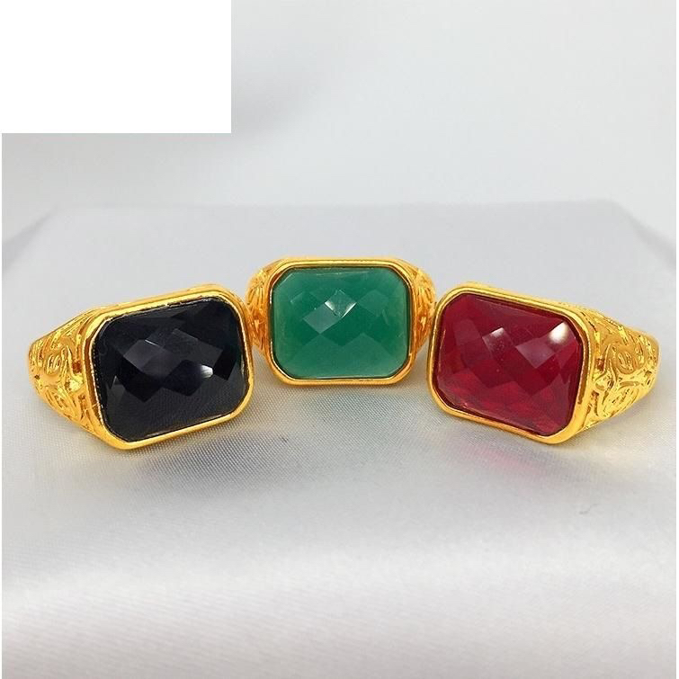 合金戒指 时尚三色可以的方包戒指