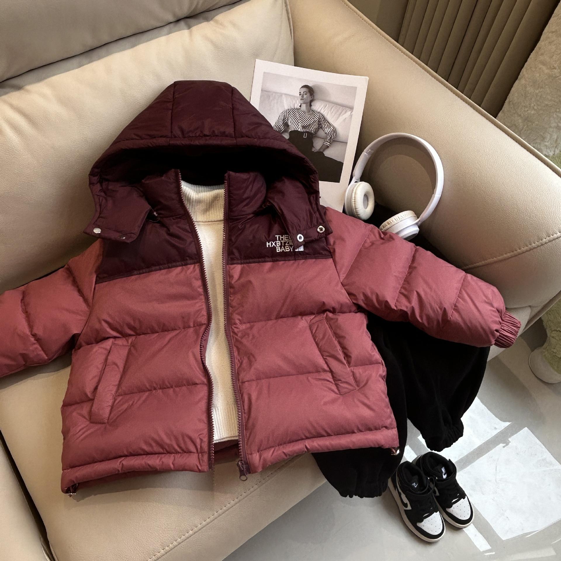 【加绒加厚】儿童羽绒服小童中大童加厚保暖可脱帽男女宝宝洋气白