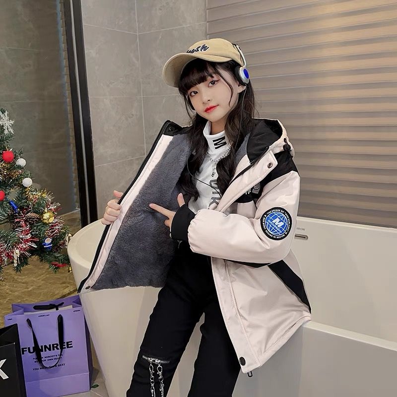 【冬季大促】女童派克服冬季时尚加绒加厚中大童外套秋冬款儿童冬装