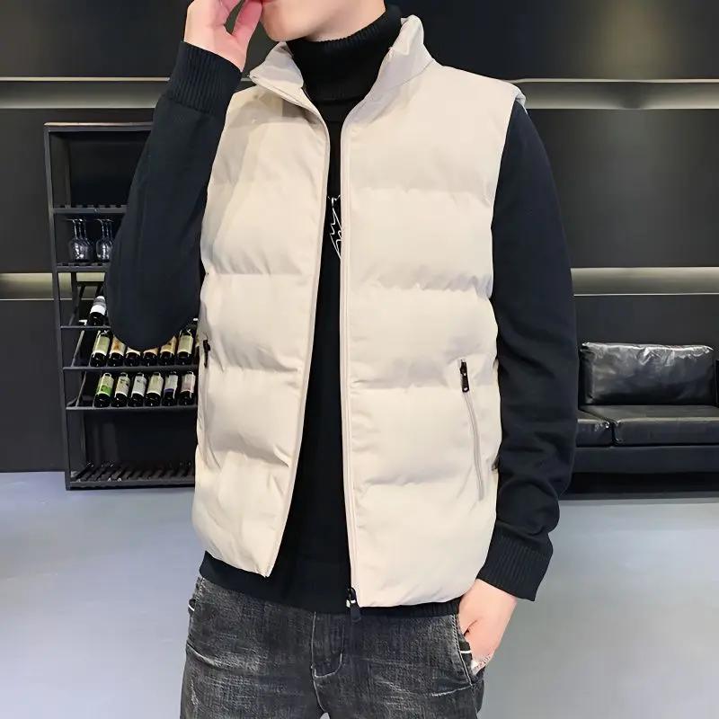 羽绒服秋冬季棉马甲男士韩版潮男潮流保暖仿丝绵马夹背心男装时尚
