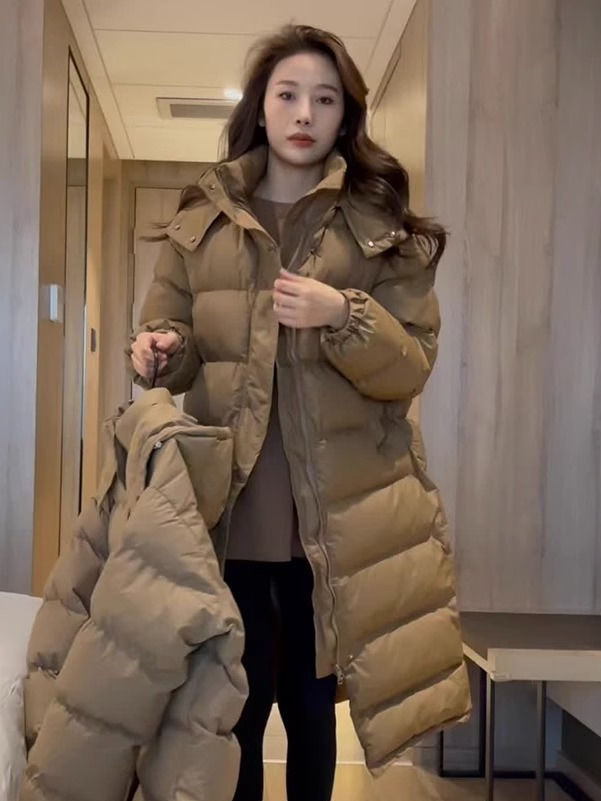 江红羽绒服2023新款爆款特大码300斤胖MM加厚女士女款秋宽松长霏