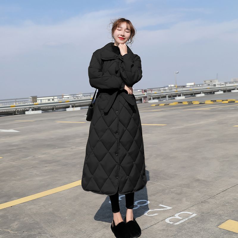冬季过膝羽绒羽绒服女2023冬季新款韩版爆款长款收腰显瘦轻薄棉霏