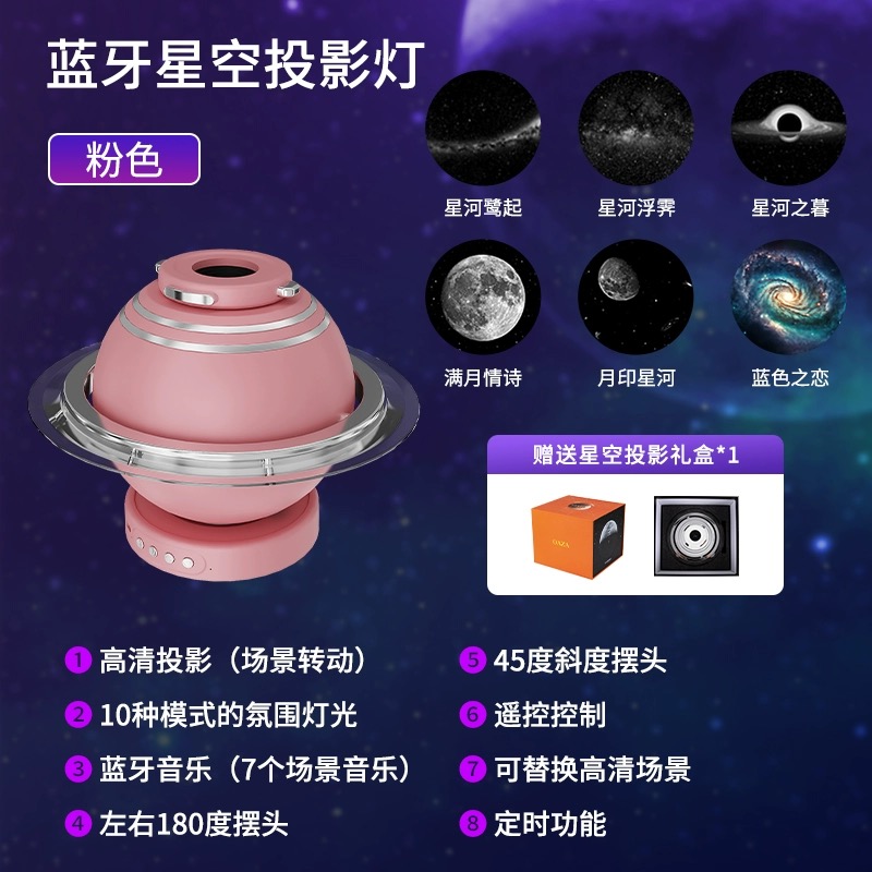 星空灯元宇宙家居旋转投影灯超清动态流星满天星蓝牙语音氛围灯