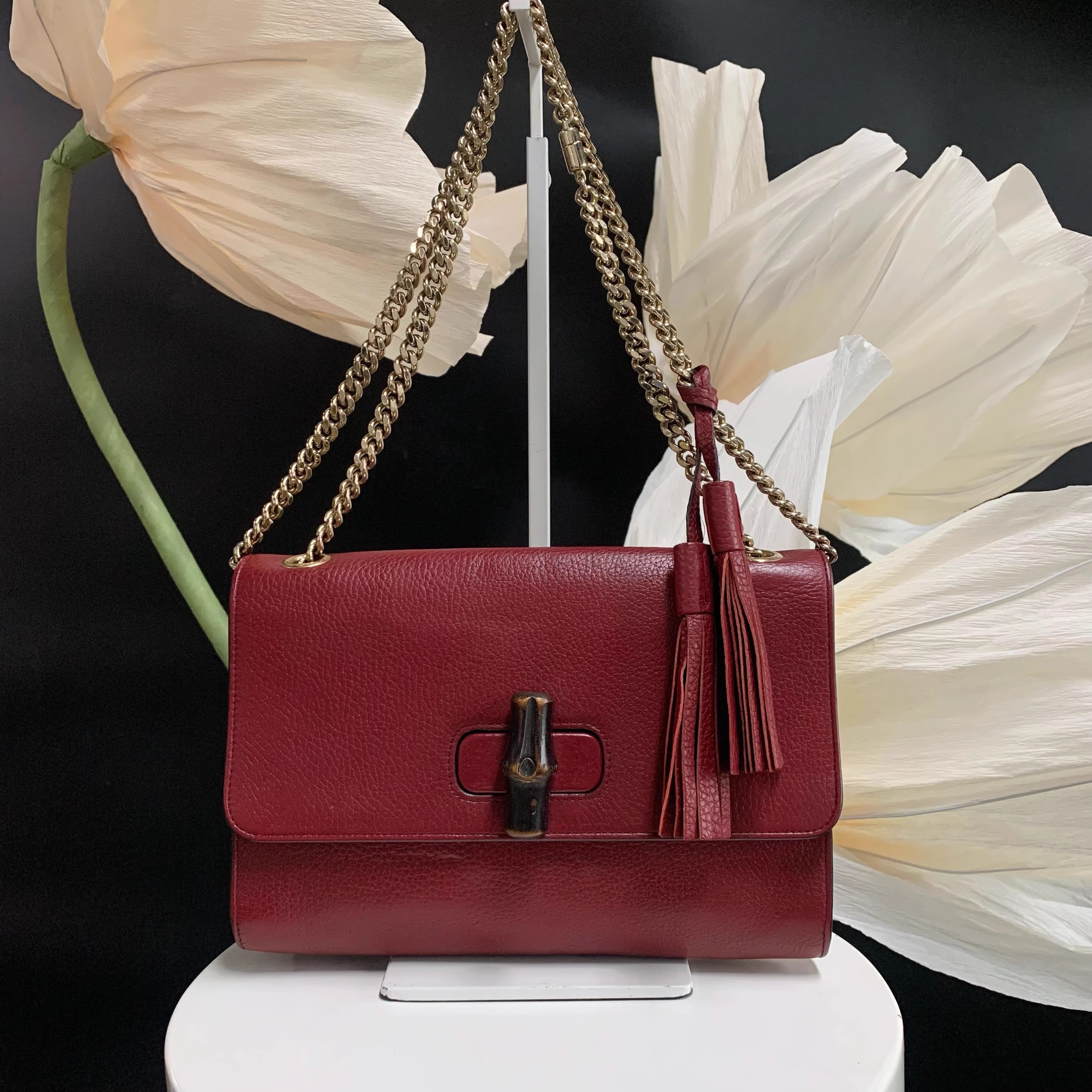 90新 GUCCI/古驰 【成色还可以】 gucci 竹节链条包8735