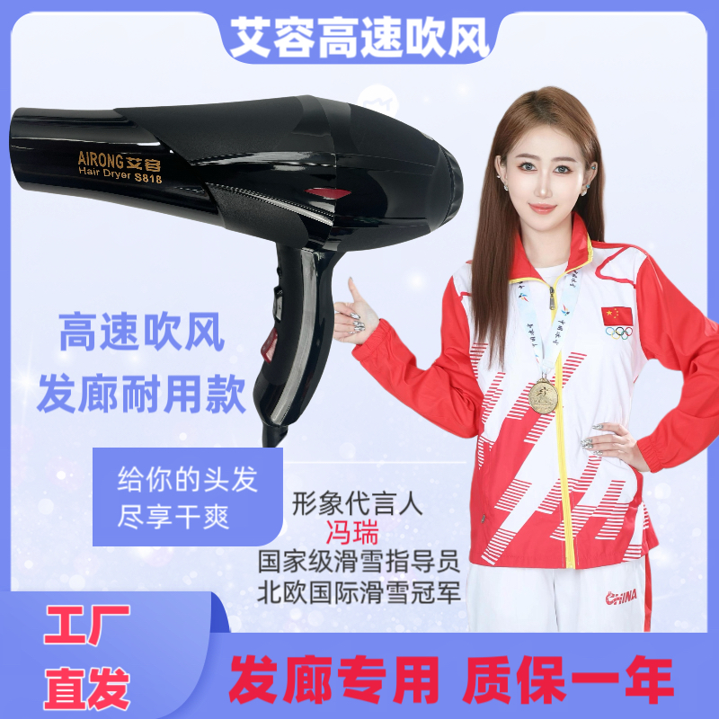 艾容蓝光大功率理发店专用电吹风机家用吹头发负离子冷热吹风机