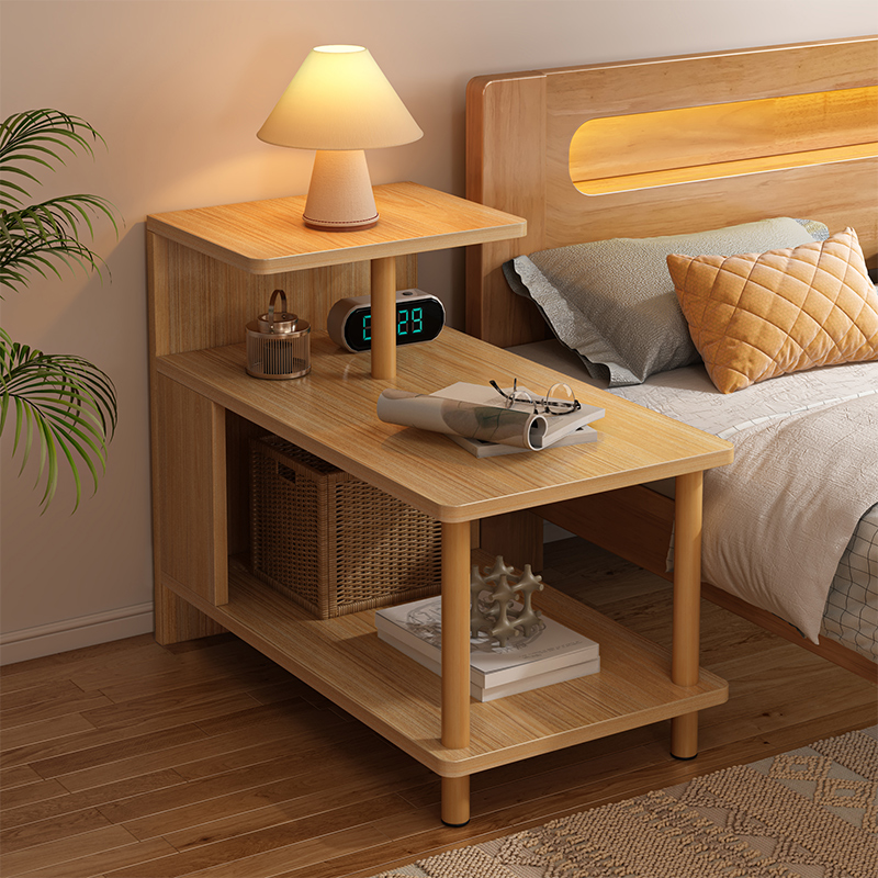 床头柜现代简约出租屋用小型收纳柜简易卧室窄边储物柜床头置物架