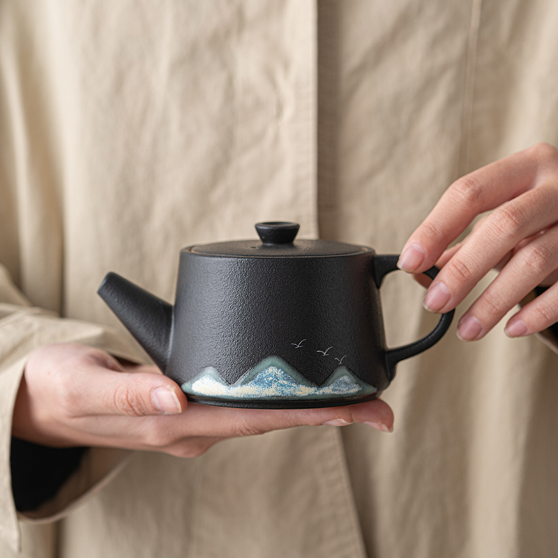 陶瓷茶壶泡茶家用功夫茶具一人小茶壶办公室复古冲泡茶壶过滤单壶