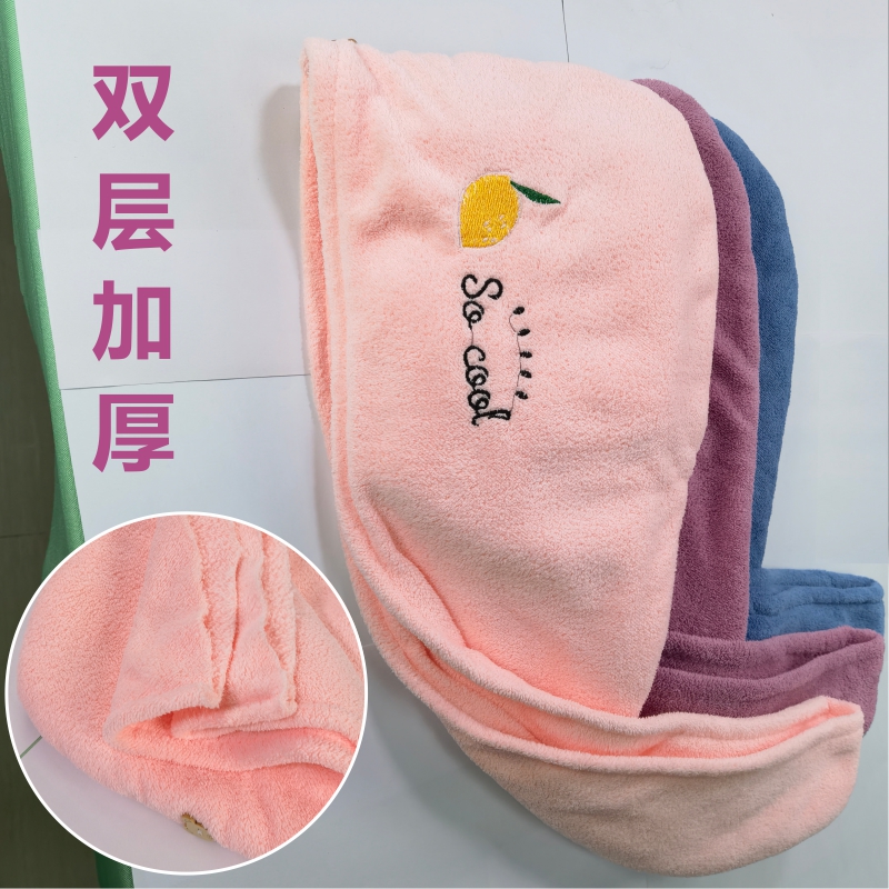 ubay双层加厚干发帽女士包头发速干长尾毛巾家用吸水长发洗头浴帽