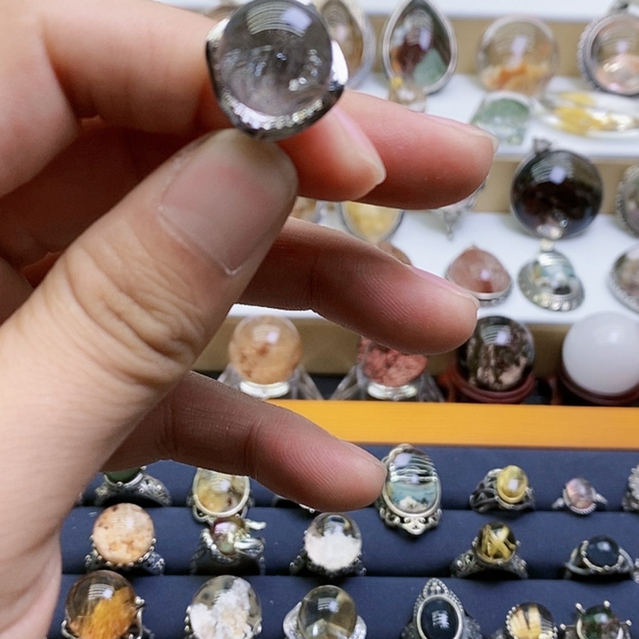 【闪购商品】水晶戒指银S925镶嵌呵*