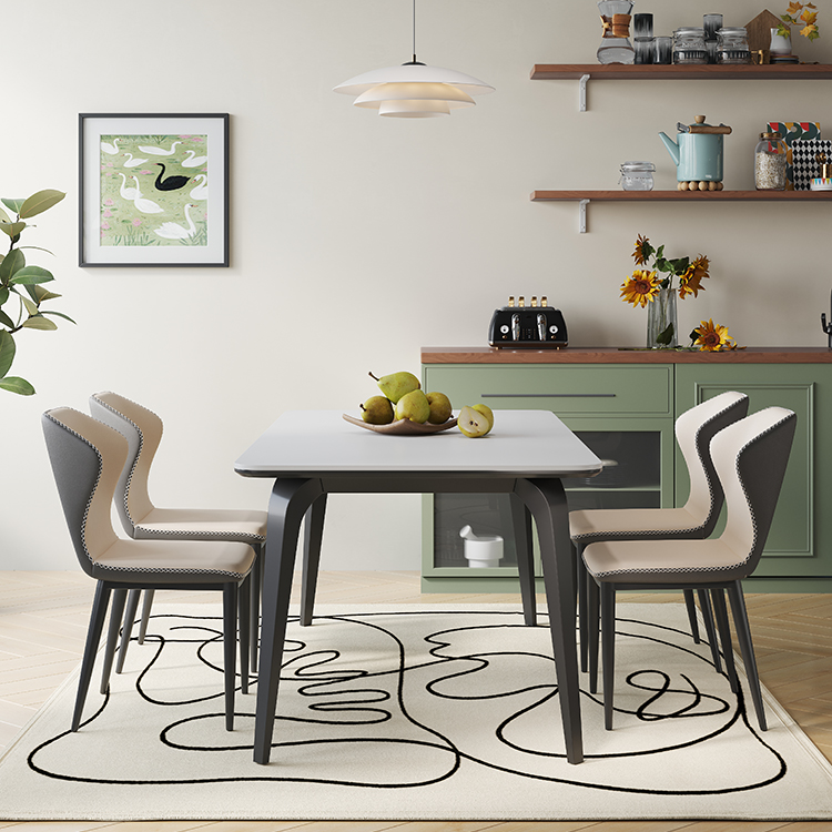 全托底板依诺岩板餐桌椅组合新款家用小户型长方形高档简约饭桌子