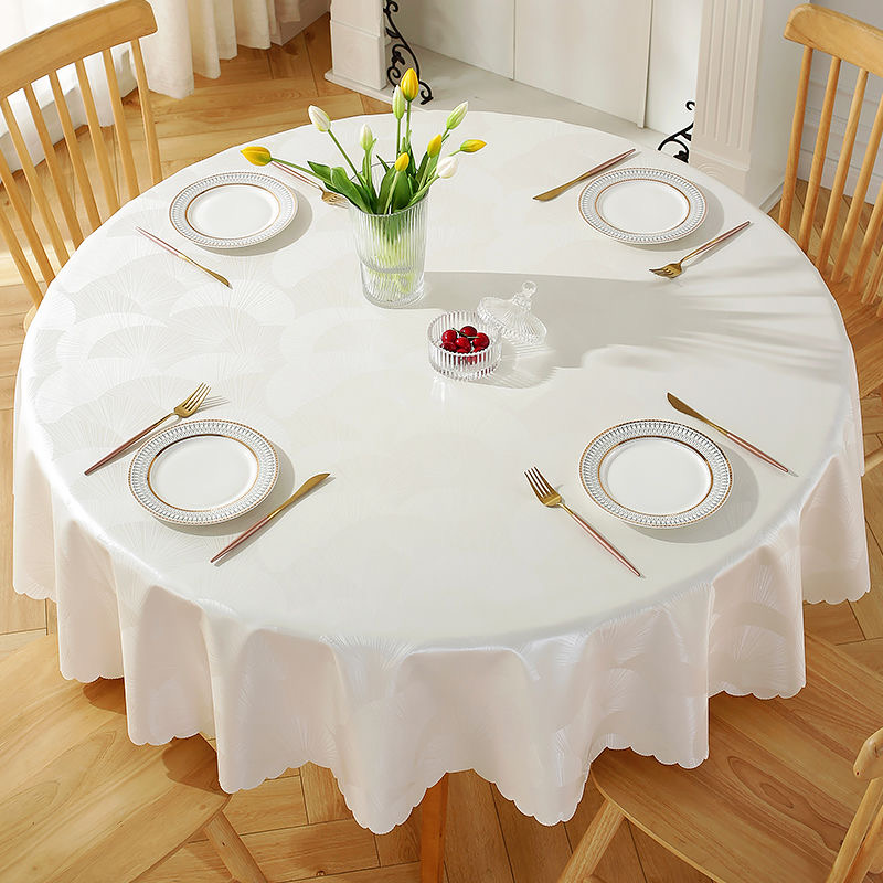 防水防油加厚防烫PU免洗酒店圆桌布家用桌面装饰台布ins风餐桌布