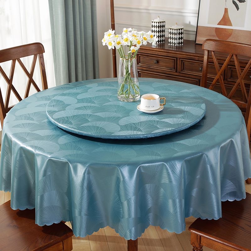 大圆桌布防水防油防烫免洗家用圆形餐桌布欧式酒店饭店圆桌转盘套