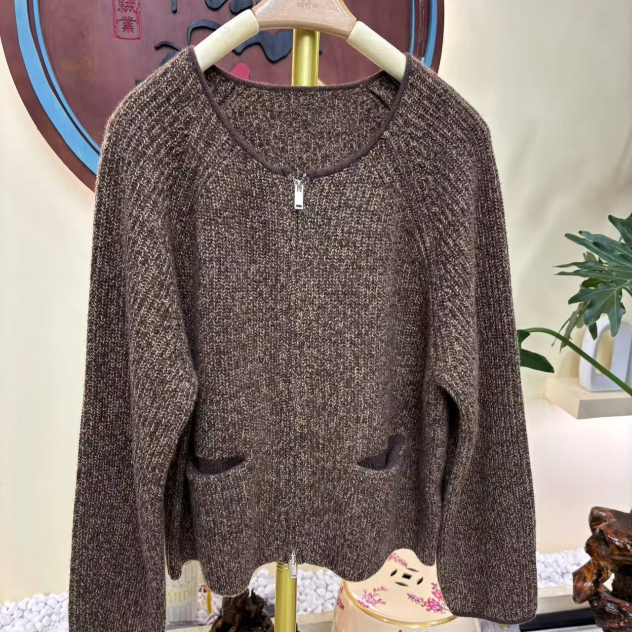 【版娘专属】【减龄小衫】100羊绒加密加厚双股正肩圆领开衫