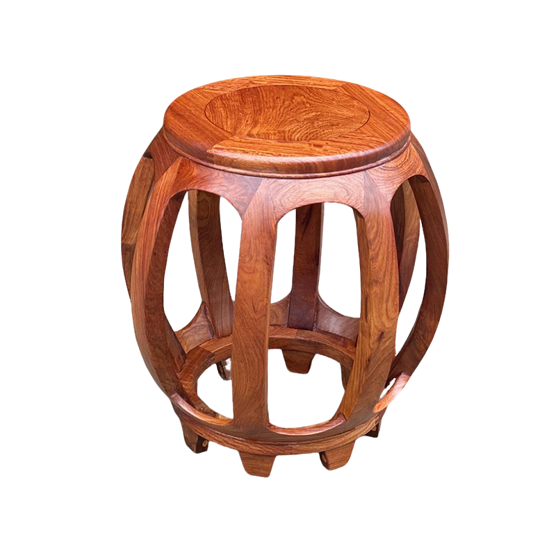 红木凳子缅甸花梨鼓凳鼓墩榫卯工艺大果紫檀实木明清古典古筝琴凳