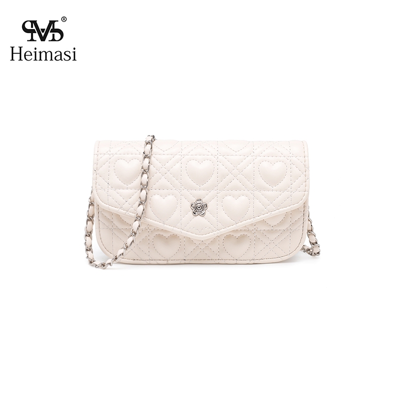 【清仓活动】经典时尚爱心山茶花单肩包斜挎包8028白色长21宽4高12