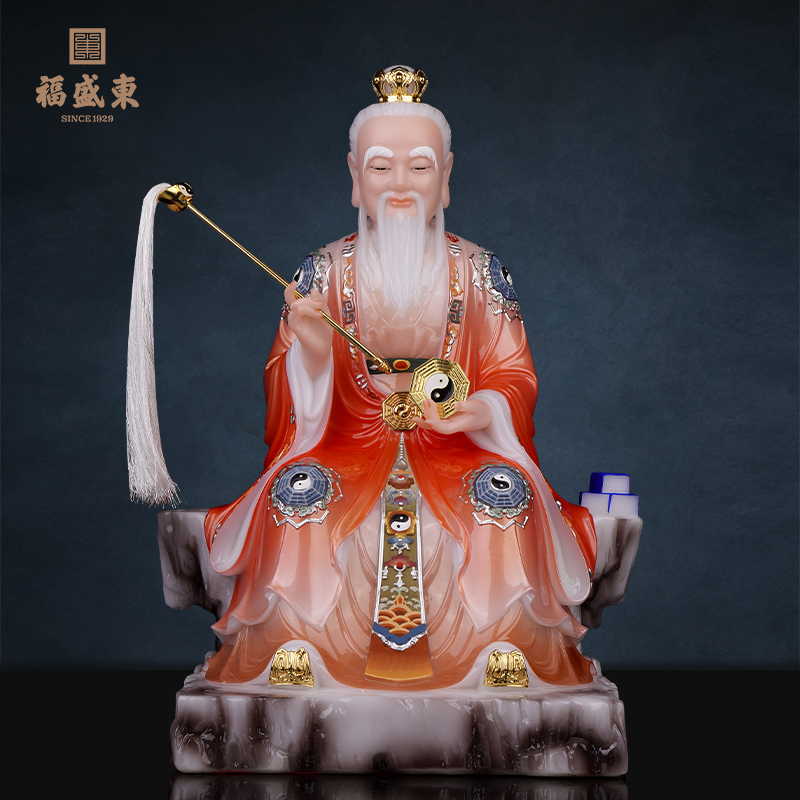 鸿钧老祖汉白玉居家太白金星祖师三清师傅祖师爷家用桌面摆件神像