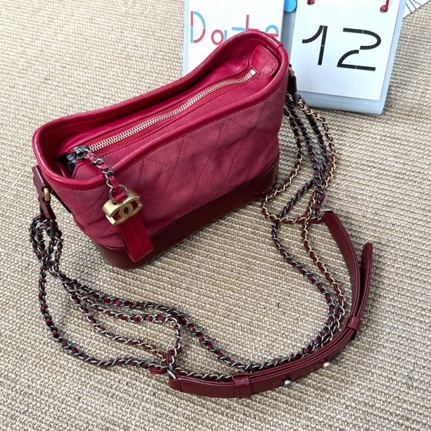 95新 Chanel/香奈儿 麂皮拼皮小号沙滩流浪包