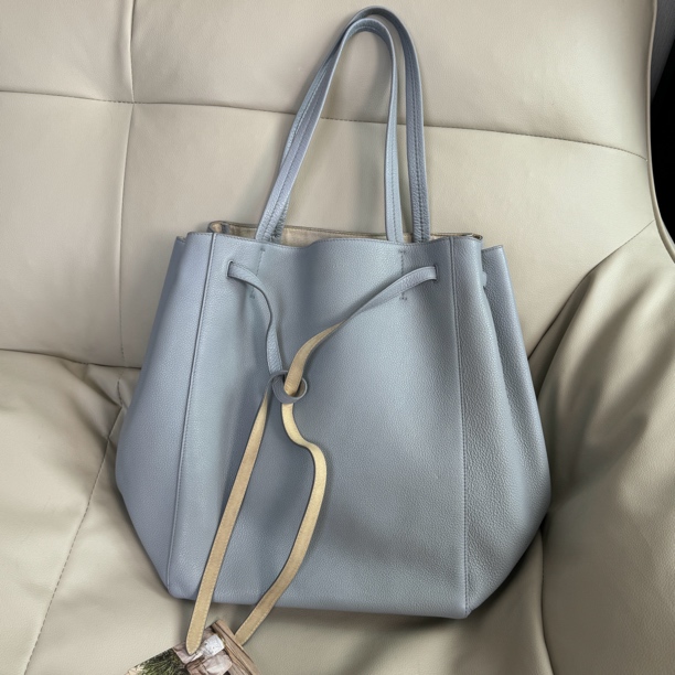 95新 Celine/思琳 Old 浅蓝色托特单肩包