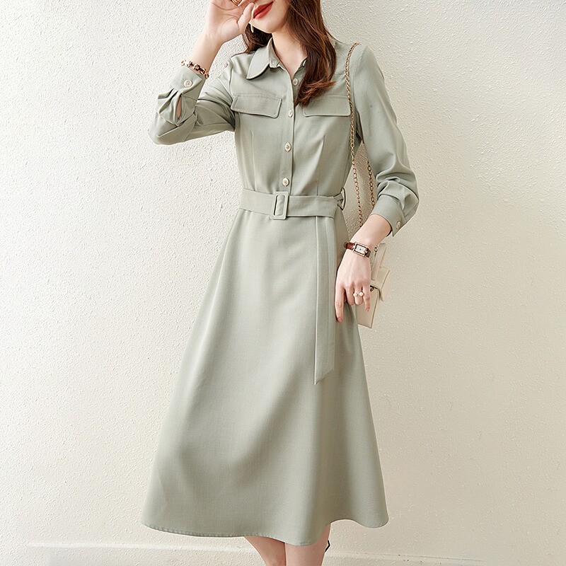 【程总专属】梵希蔓衬衫裙通勤收腰连衣裙气质时尚V1517