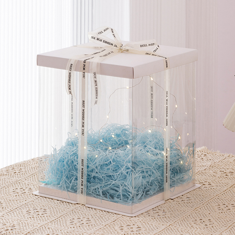 六一礼物包装盒装鞋子加厚玩偶防尘透明盒榴莲花盒生日礼物包装盒