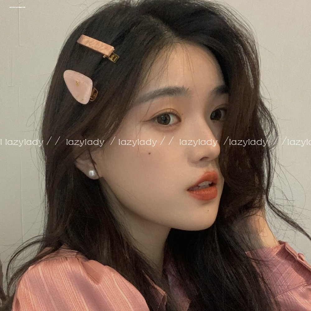 小众时尚精致甜妹发饰少女新款碎发水滴一字发夹侧边质感气质边夹