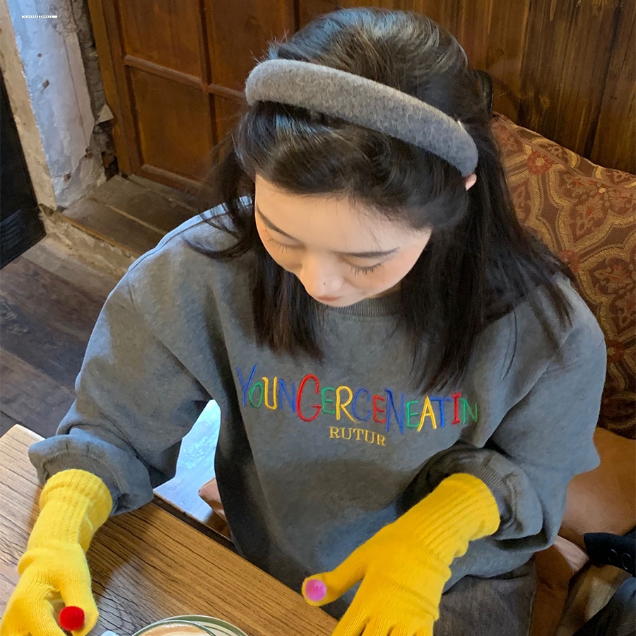 羊毛呢发箍外出化妆新款ins高颅顶显白少女头饰发饰质感百搭简约
