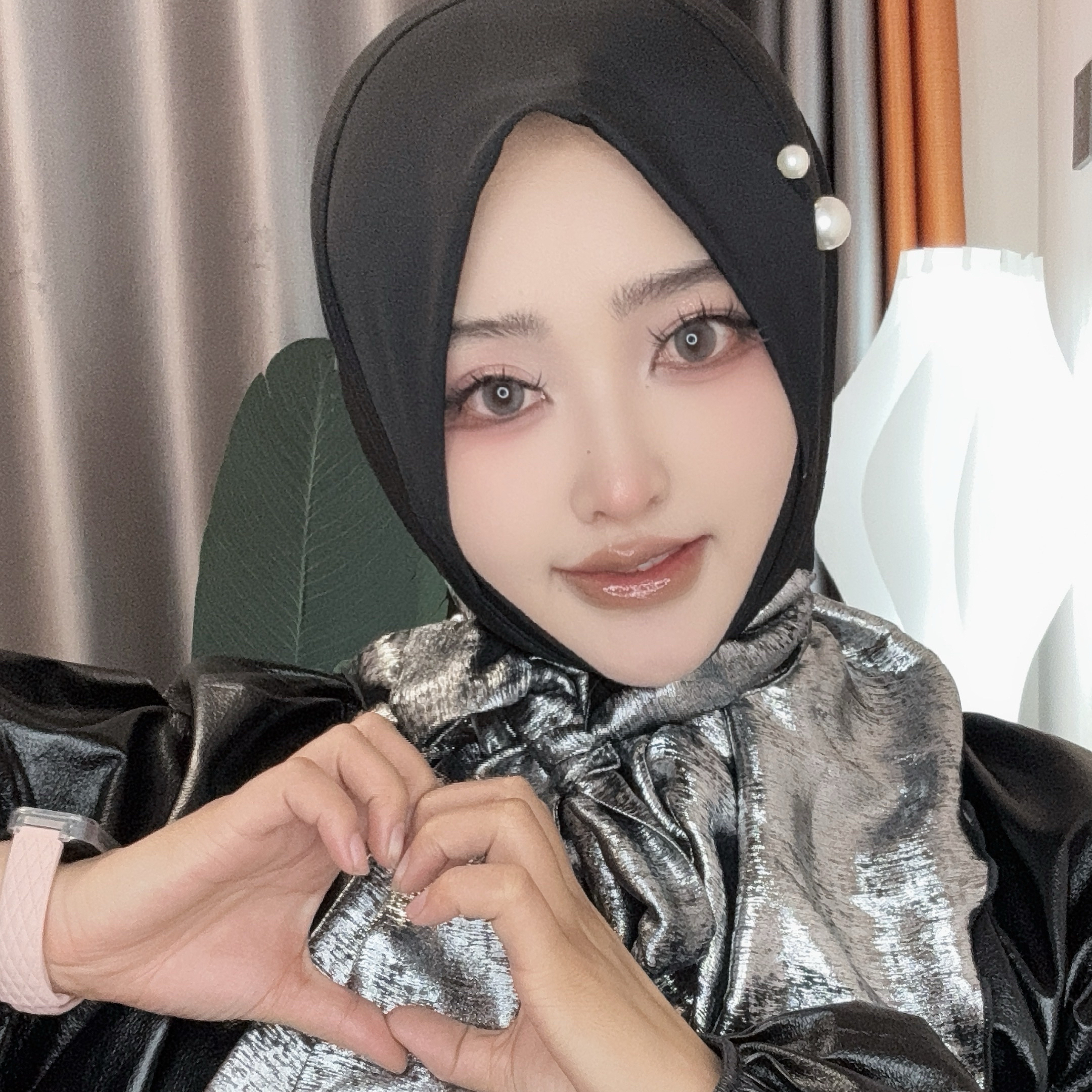 福利款水晶麻拼接软帽檐头套休闲百搭