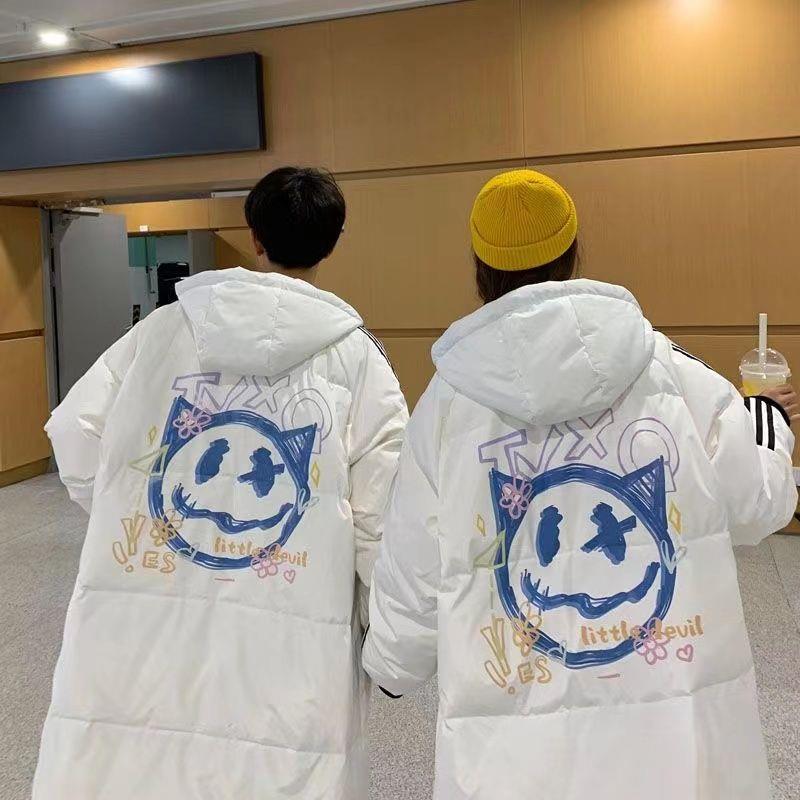波司登国潮羽绒服男女情侣冬季中长款潮牌帅气大码宽松加厚过膝羽