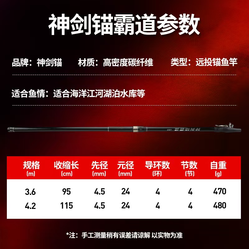 小林户外 神剑锚霸道新款锚杆轻量化远投杆