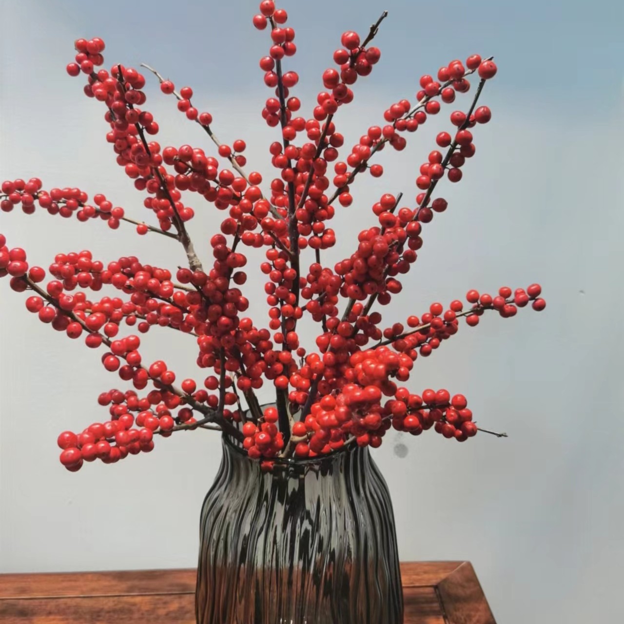 花中圆  蛇年大吉，冬青果，寓意健康长寿轻微掉果不售后，送保鲜剂