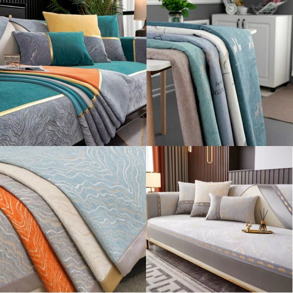 A9-19-29沙发垫简约轻奢高档靠背巾防滑雪尼尔透气