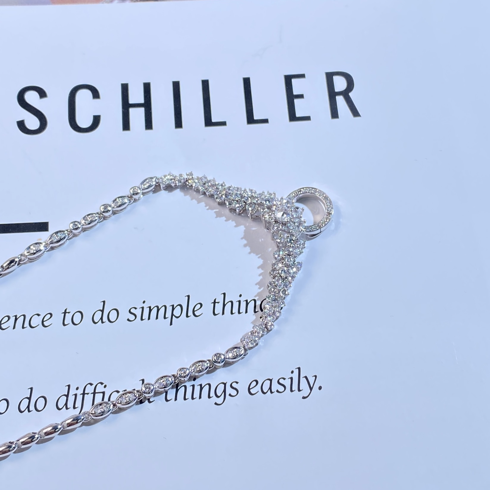 蔚蓝星辰）钻石项链轻奢百搭钻石项链18k金项链时尚点石工厂直销