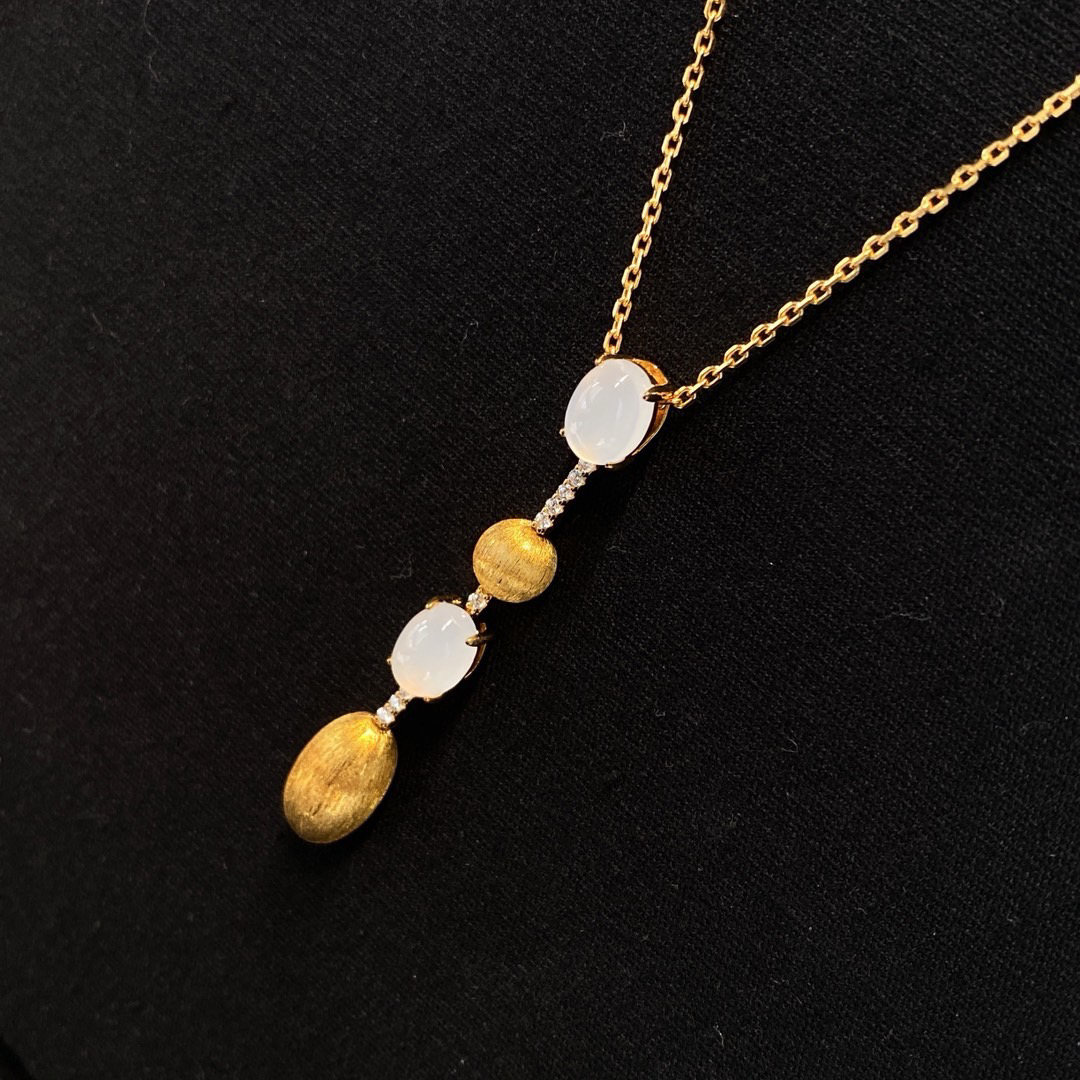 吊坠925银 ·拉丝椭圆长条项链·露珠重工复古拉丝项链吊坠·银吊坠