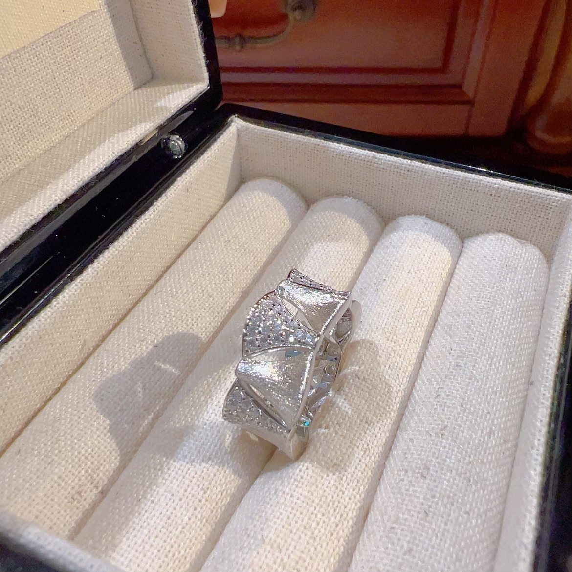 925银戒指 新品｜拉丝复古小扇子戒指·银戒指