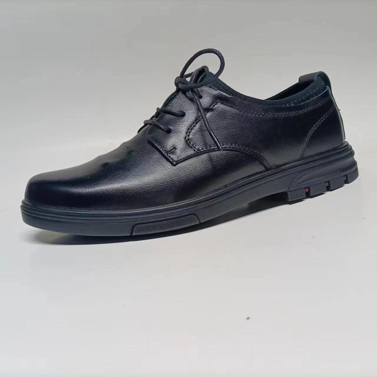 牛皮男士舒适春秋百搭休闲鞋软底软面时尚系带商务鞋防滑耐磨393#