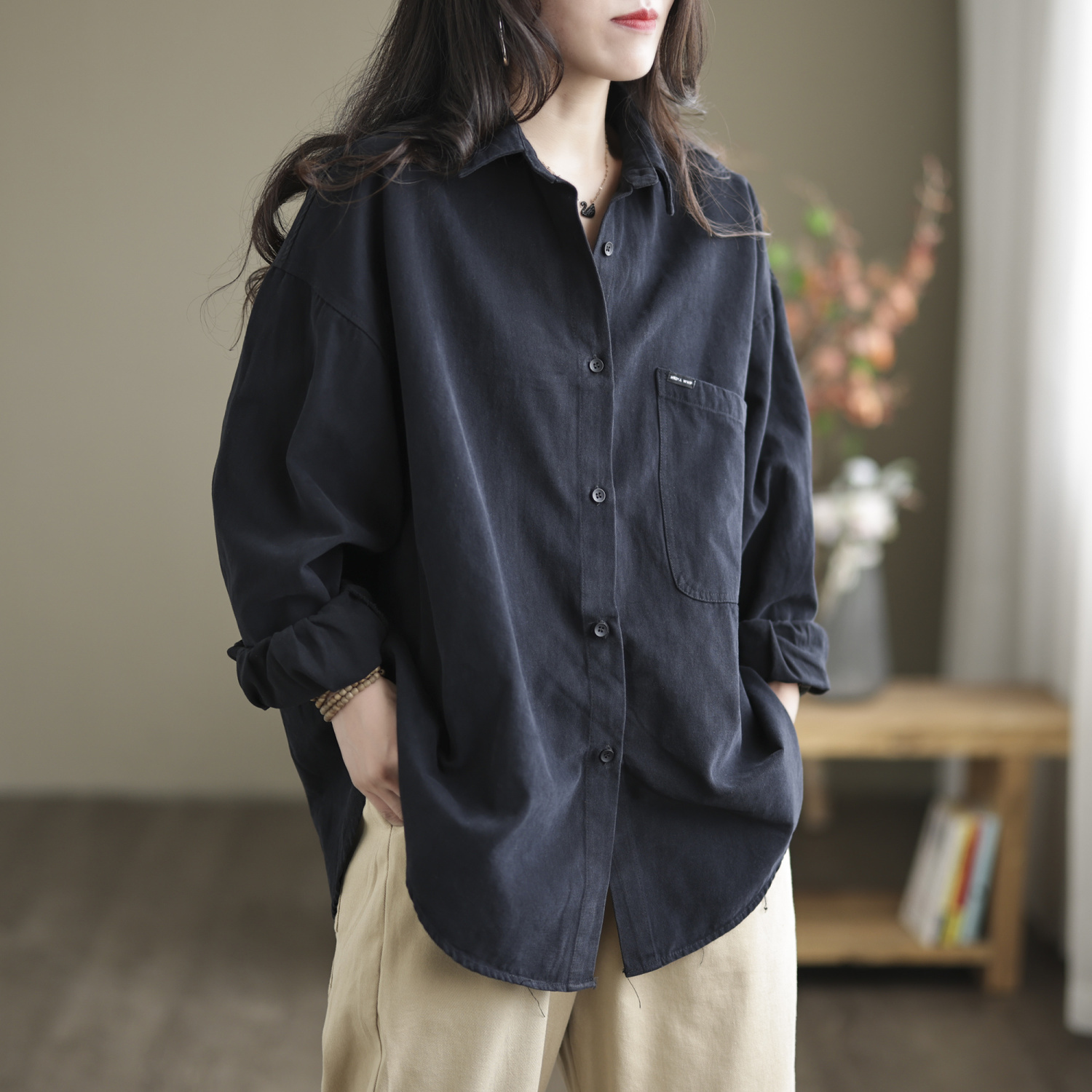 出口外贸国际大牌尾单剪标高品质纯斜纹棉衬衫女外套上衣休闲衬衣