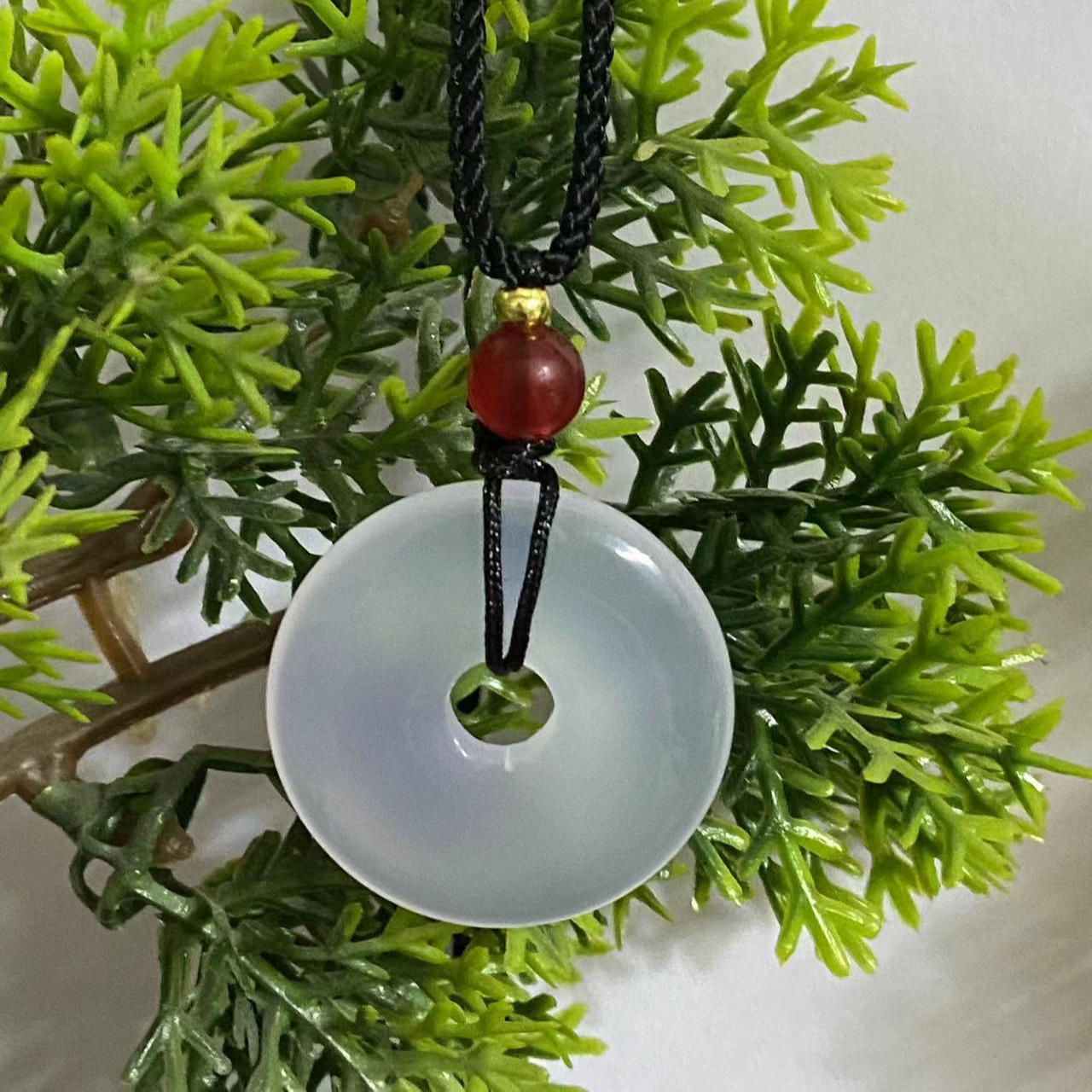 天然玛瑙平安扣吊坠情侣款平安扣