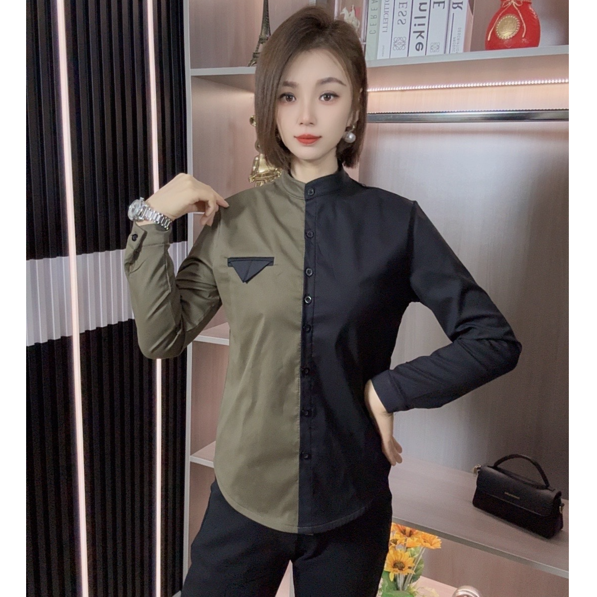 【加绒保暖】新款气质时尚衬衣女休闲内搭打底修身百搭女装衬衫5180